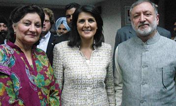 Dr Zora Singh, Chancellor DBU and Tajinder Kaur, Pro Chancellor DBU with Nikki Haley, Governor of South Carolina - Desh Bhagat University