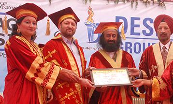 University awards honoris causa to Sri Sri Ravi Shankar Ji - Desh Bhagat University